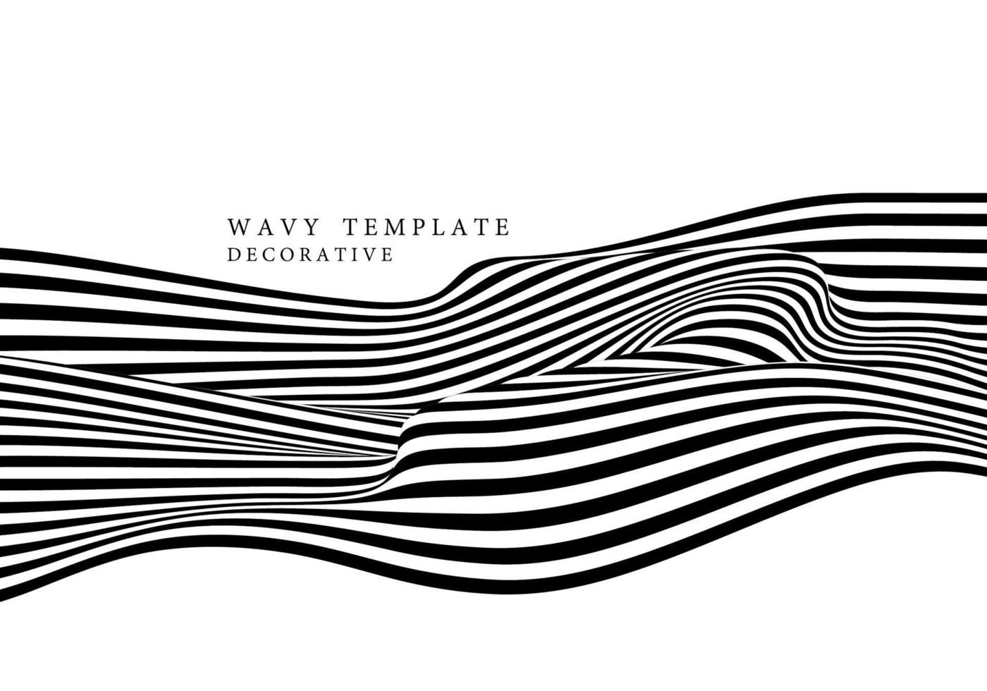 abstrakte Schwarz-Weiß-Op-Art-Linien Musterstrudel wellenförmige Vorlage. Grafikdesign isolierter Hintergrund. Illustration vektor