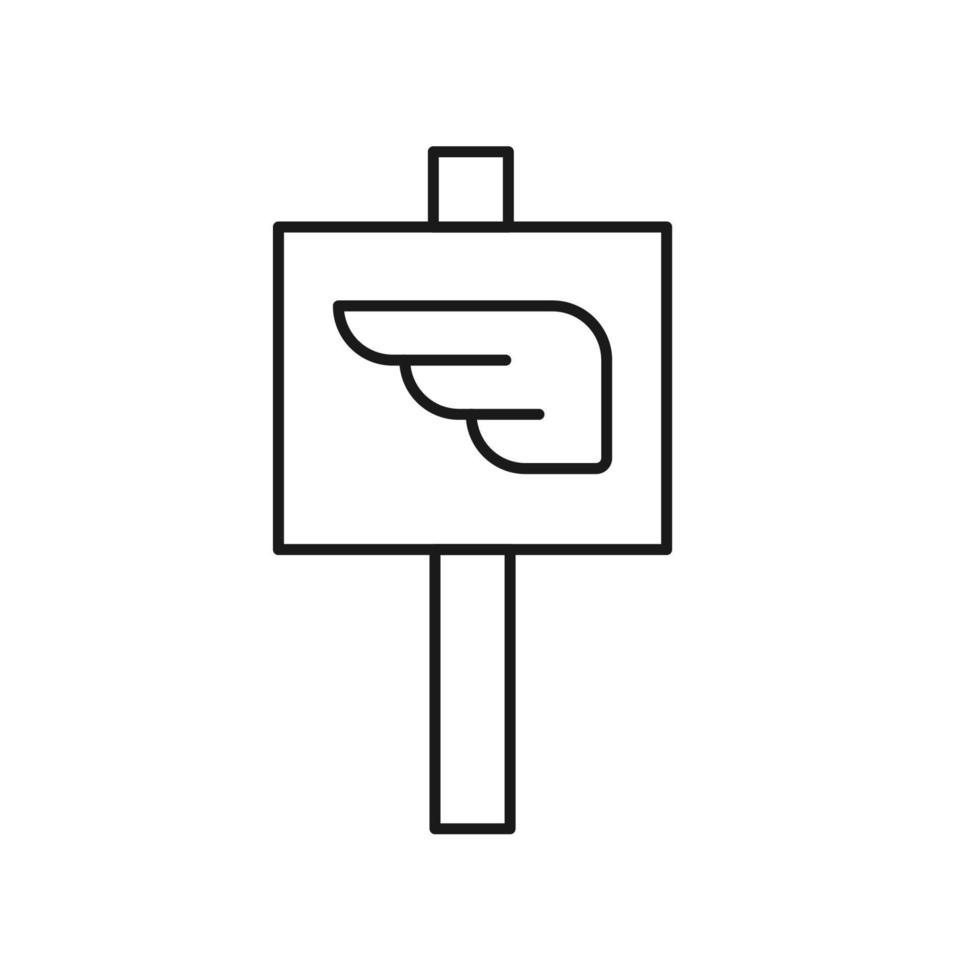 vektor översikt symbol lämplig för internet sidor, webbplatser, butiker, butiker, social nätverk. redigerbar stroke. linje ikon av vinge på baner