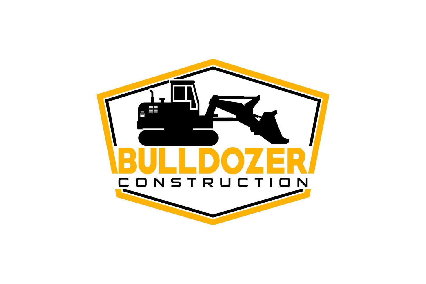 Bulldozer-Logo-Vorlagenvektor. Logo-Vektor für schwere Ausrüstung für Bauunternehmen. kreative baggerillustration für logo-vorlage. vektor