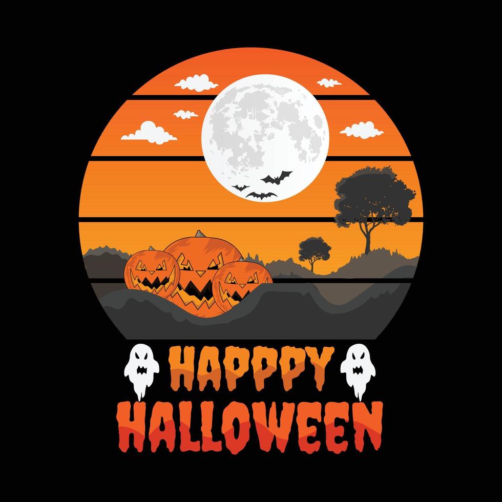 glückliches halloween-t-shirt-design mit vektor