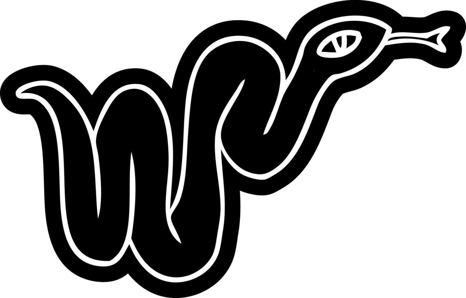 tecknad serie ikon teckning av en trädgård orm vektor