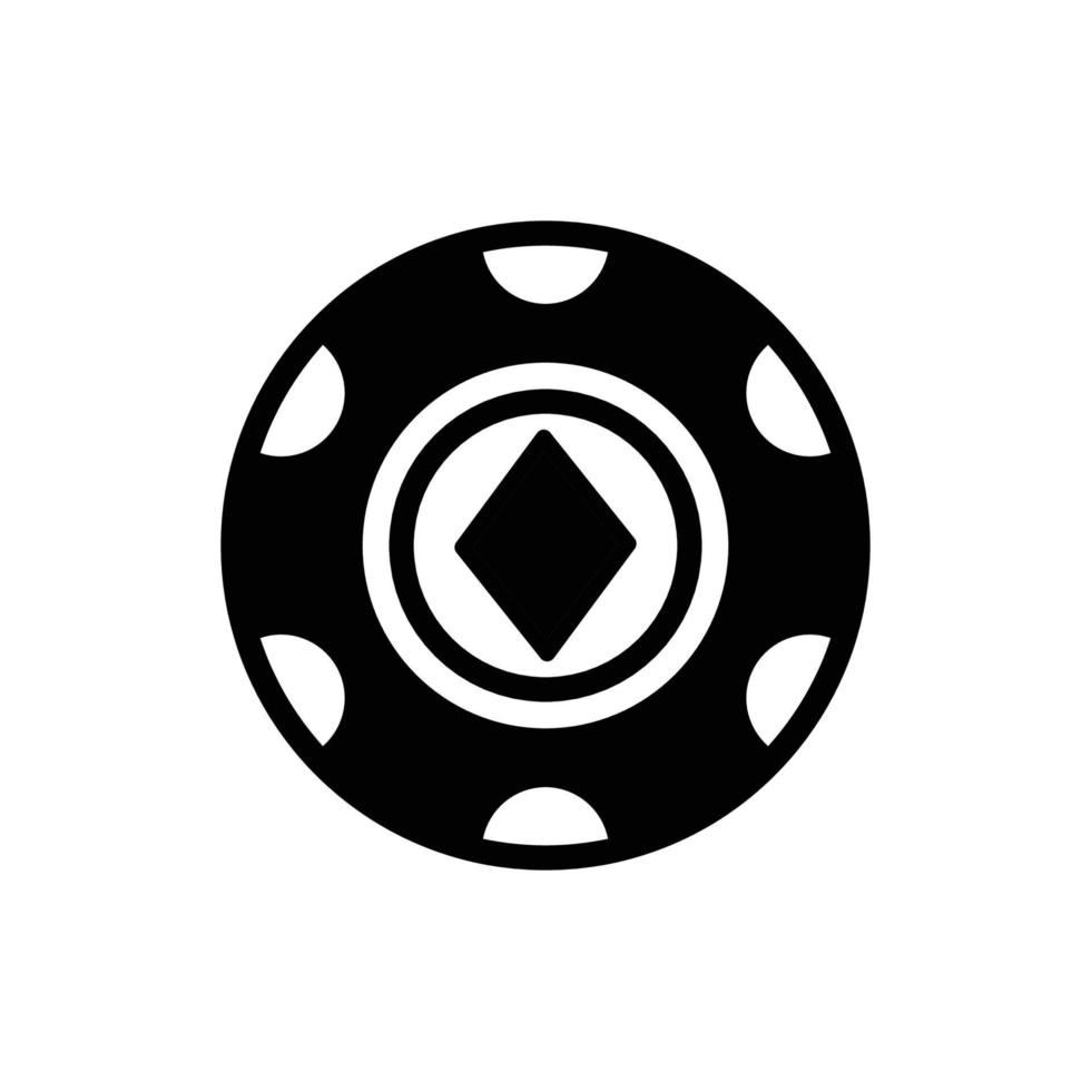 Design-Vorlage für Pokerchip-Symbolvektoren vektor