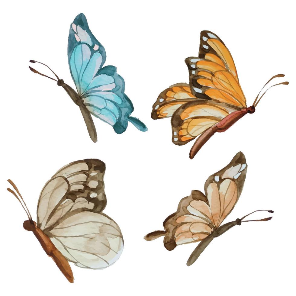 Kostenlose Vektor-Schmetterlings-Aquarell-ClipArt vektor