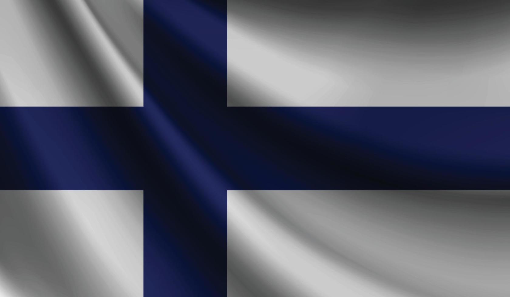Finnische Fahne weht. hintergrund für patriotisches und nationales design vektor