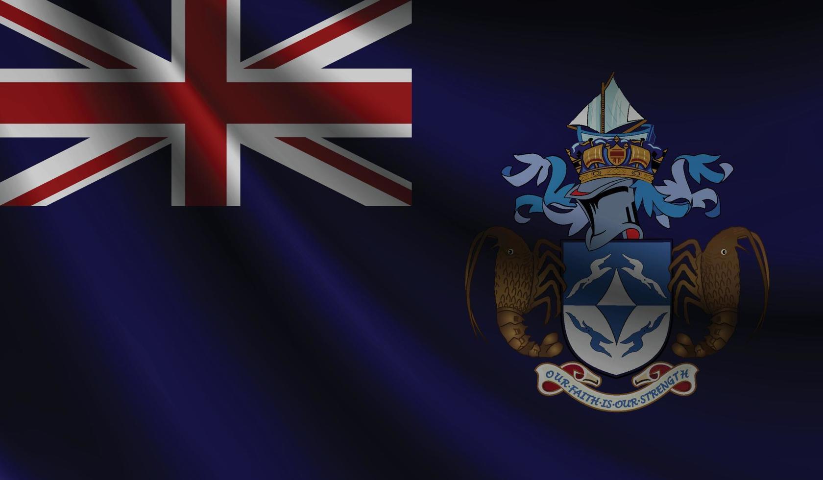 tristan da cunha flaggenschwenken. hintergrund für patriotisches und nationales design vektor