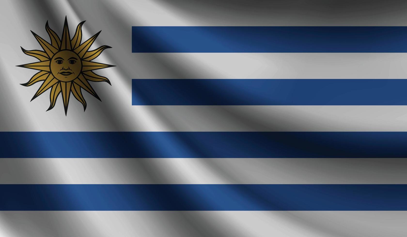 uruguay fahnenschwenkender hintergrund für patriotisches und nationales design vektor