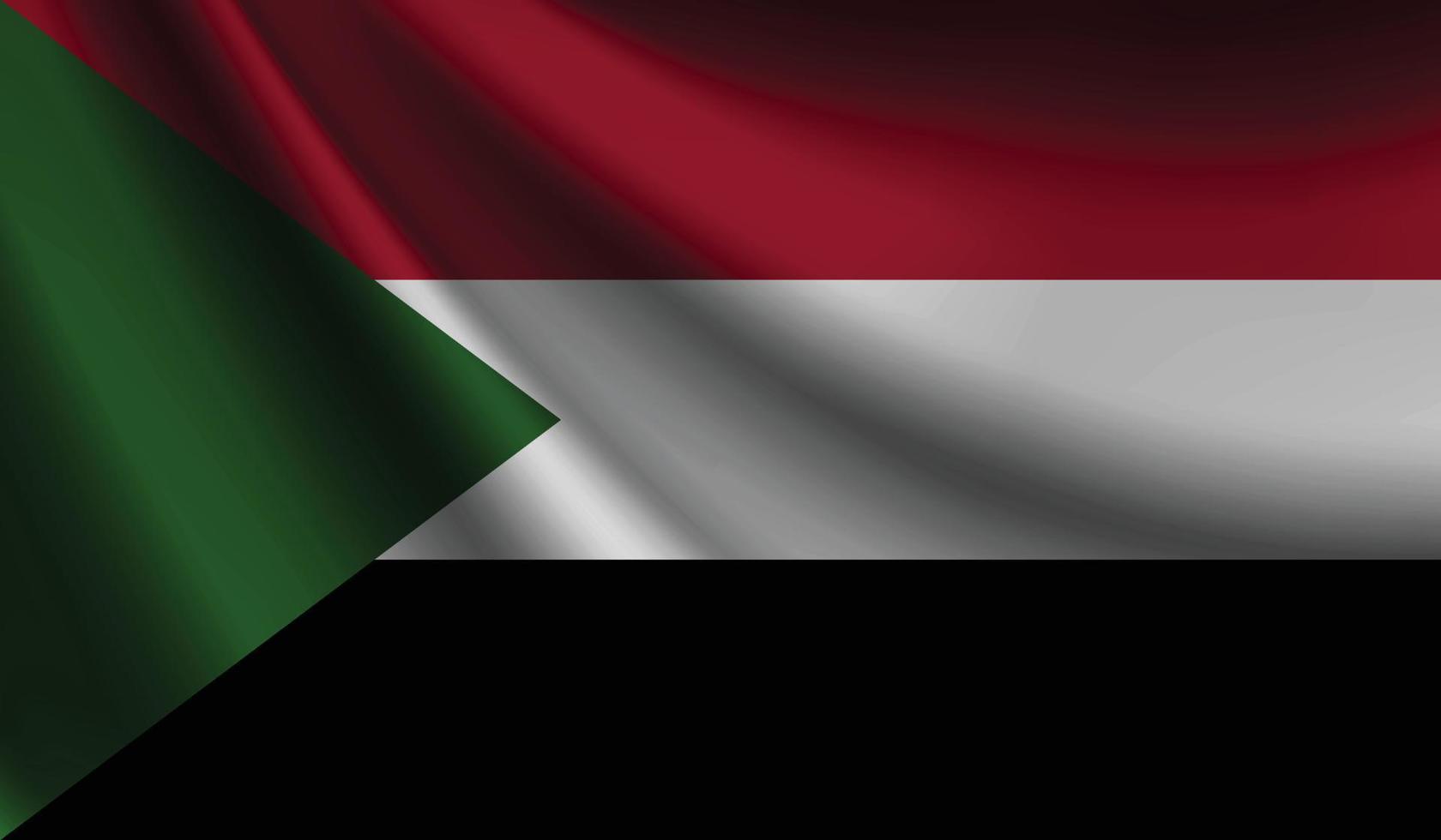 sudan flaggenschwenkender hintergrund für patriotisches und nationales design vektor