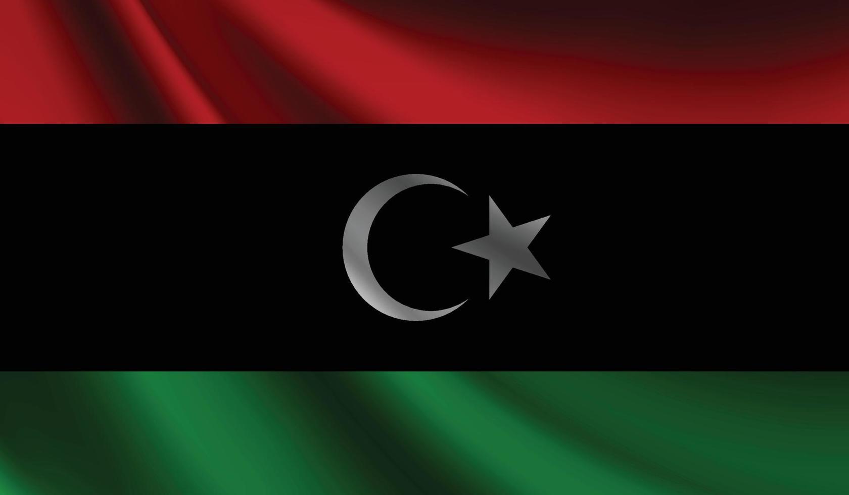 Libyen-Flagge weht. hintergrund für patriotisches und nationales design vektor