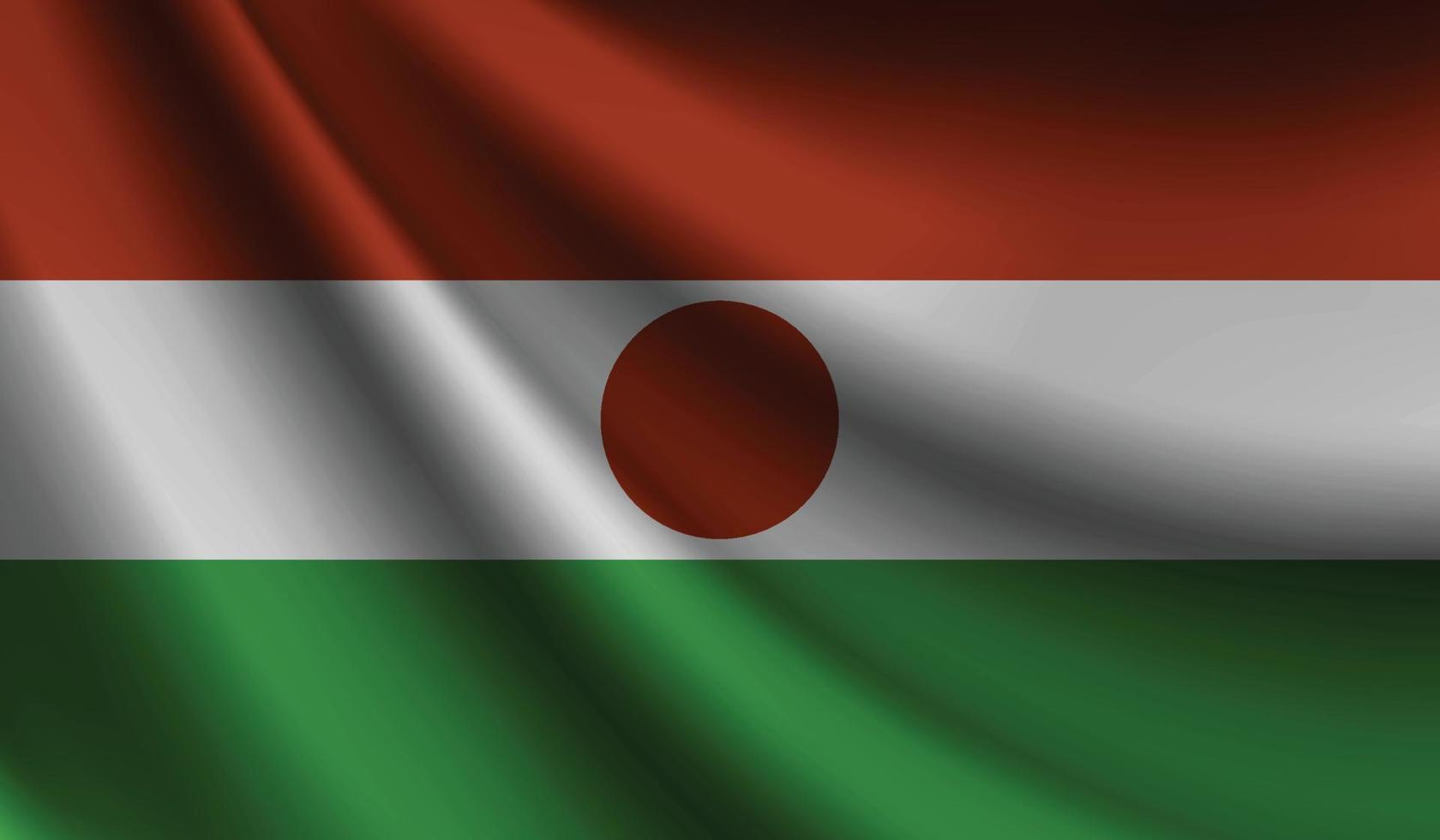 niger flagga vinka. bakgrund för patriotisk och nationell design vektor