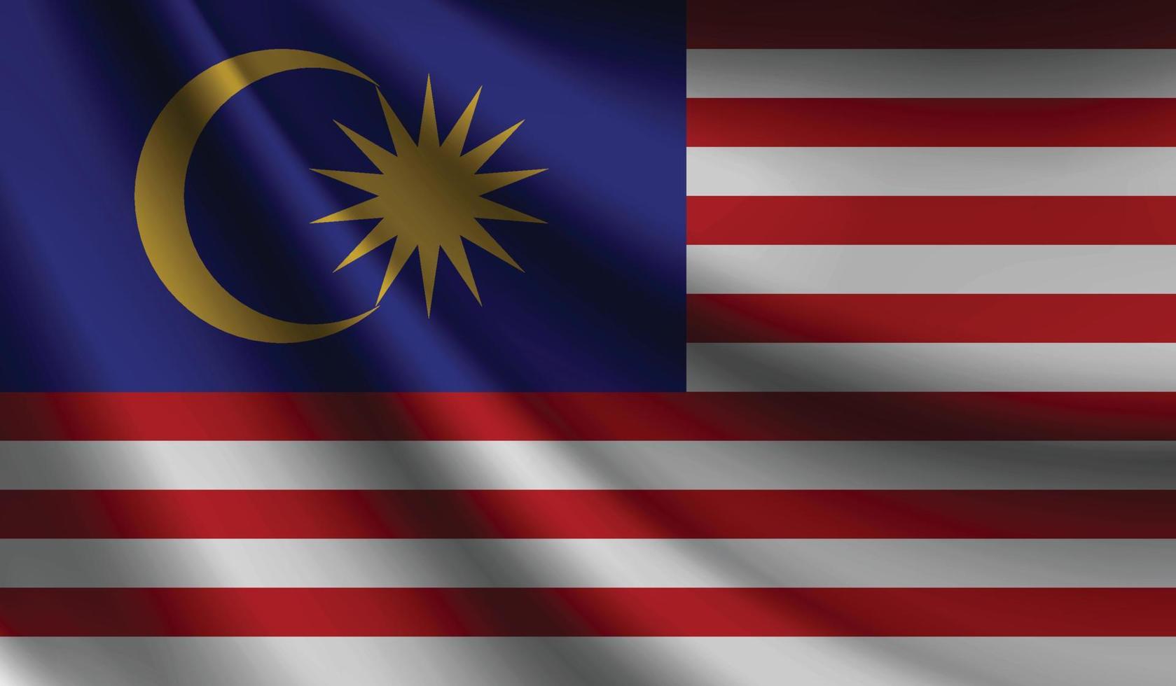 malaysia flagga vinka. bakgrund för patriotisk och nationell design vektor