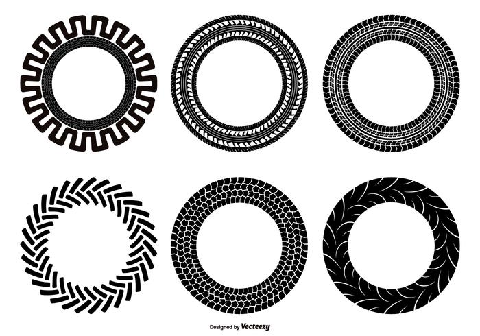 Traktor Däck Shape Set vektor