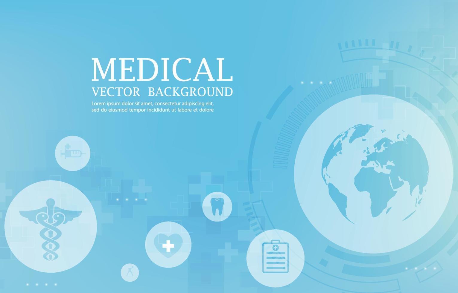 modernes medizinisches blaues wallpaper.medical icons.futuristic cross shape.vector hintergrund vektor