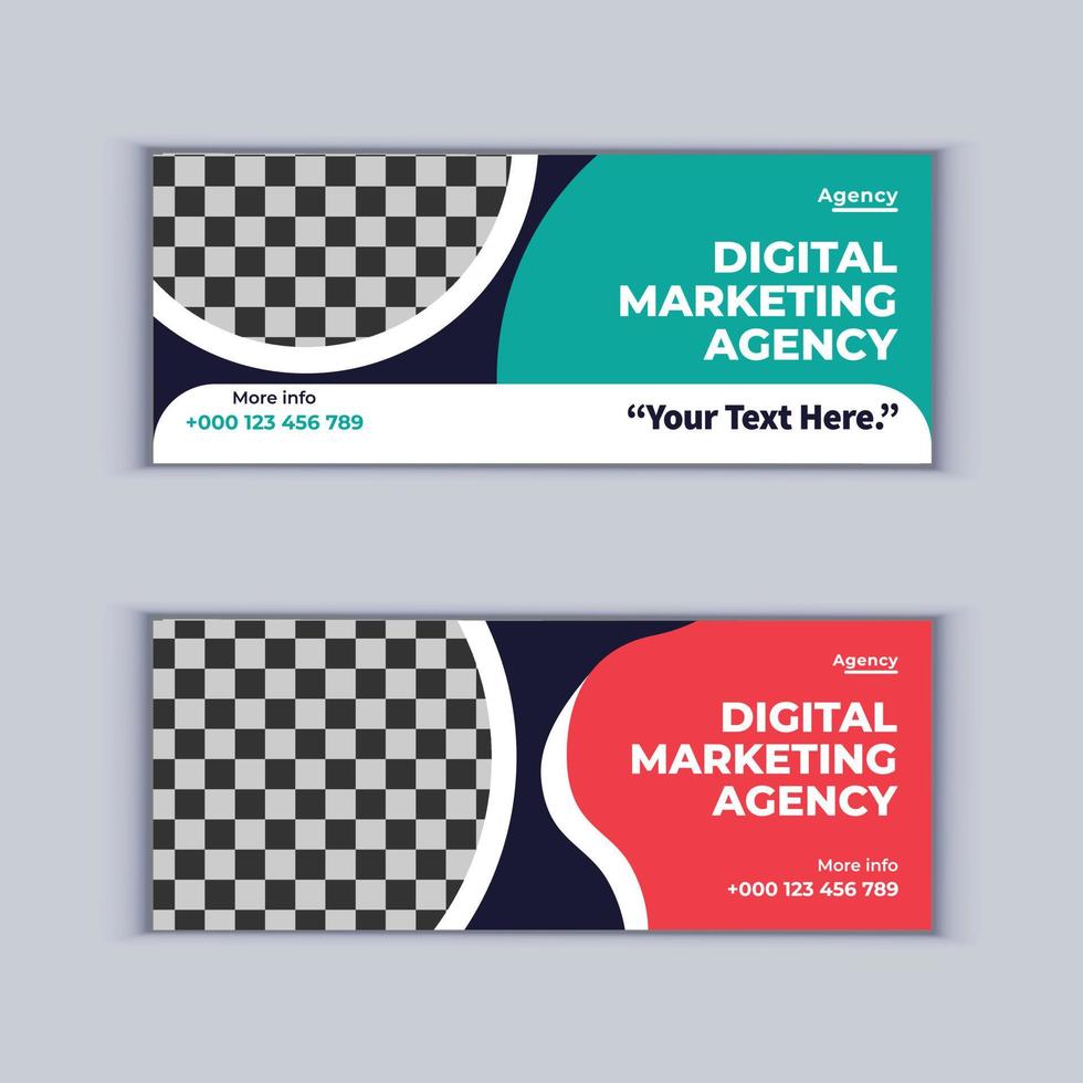 Banner-Design-Set für digitale Marketingagenturen, bestehend aus zwei professionellen Corporate-Business-Bannern, entwerfen moderne Cover-Banner-Layout-Vorlagen vektor