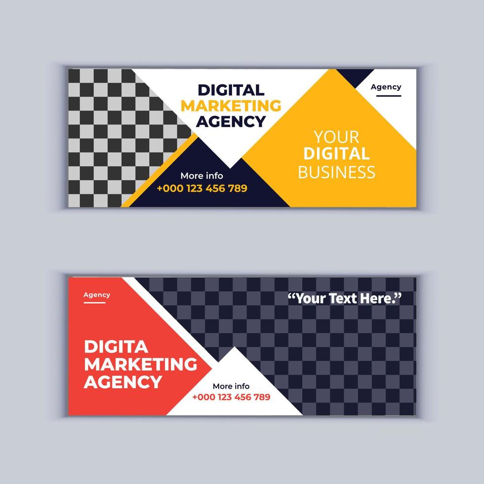 Banner-Design-Set für digitale Marketingagenturen, bestehend aus zwei professionellen Corporate-Business-Bannern, entwerfen moderne Cover-Banner-Layout-Vorlagen vektor