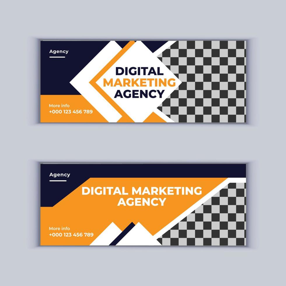 Banner-Design-Set für digitale Marketingagenturen, bestehend aus zwei professionellen Corporate-Business-Bannern, entwerfen moderne Cover-Banner-Layout-Vorlagen vektor