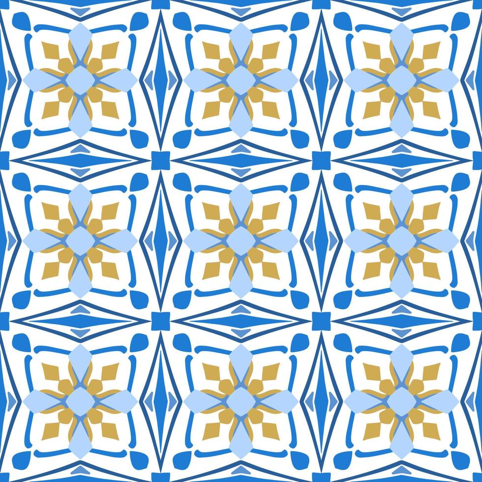 blå geometrisk sömlös mönster med stam- form. mönster designad i ikat, aztek, marockanska, thai, lyx arabicum stil. idealisk för tyg plagg, keramik, tapet. vektor illustration.