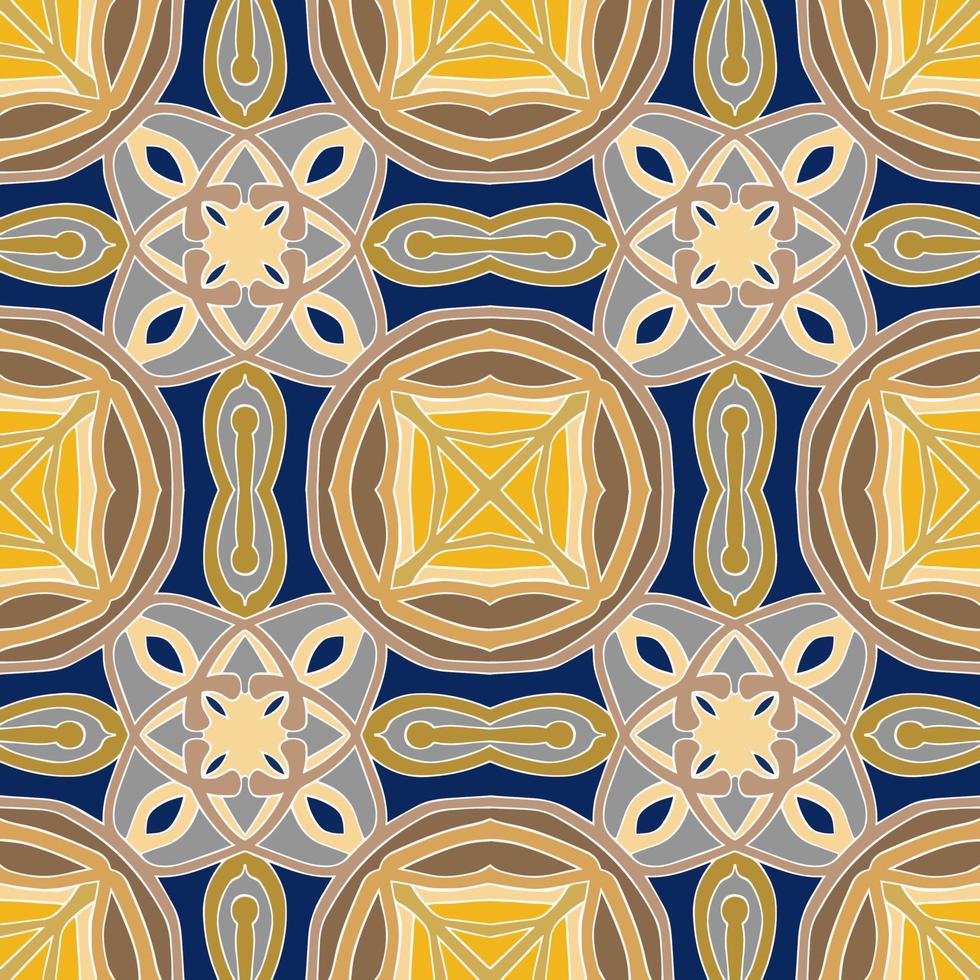 Mehrfarbiges marokkanisches nahtloses Muster. traditioneller arabischer islamischer hintergrund. vintage, türkisch, indischer stil ideal für teppich, keramik, fliesen. Vektor-Illustration. vektor