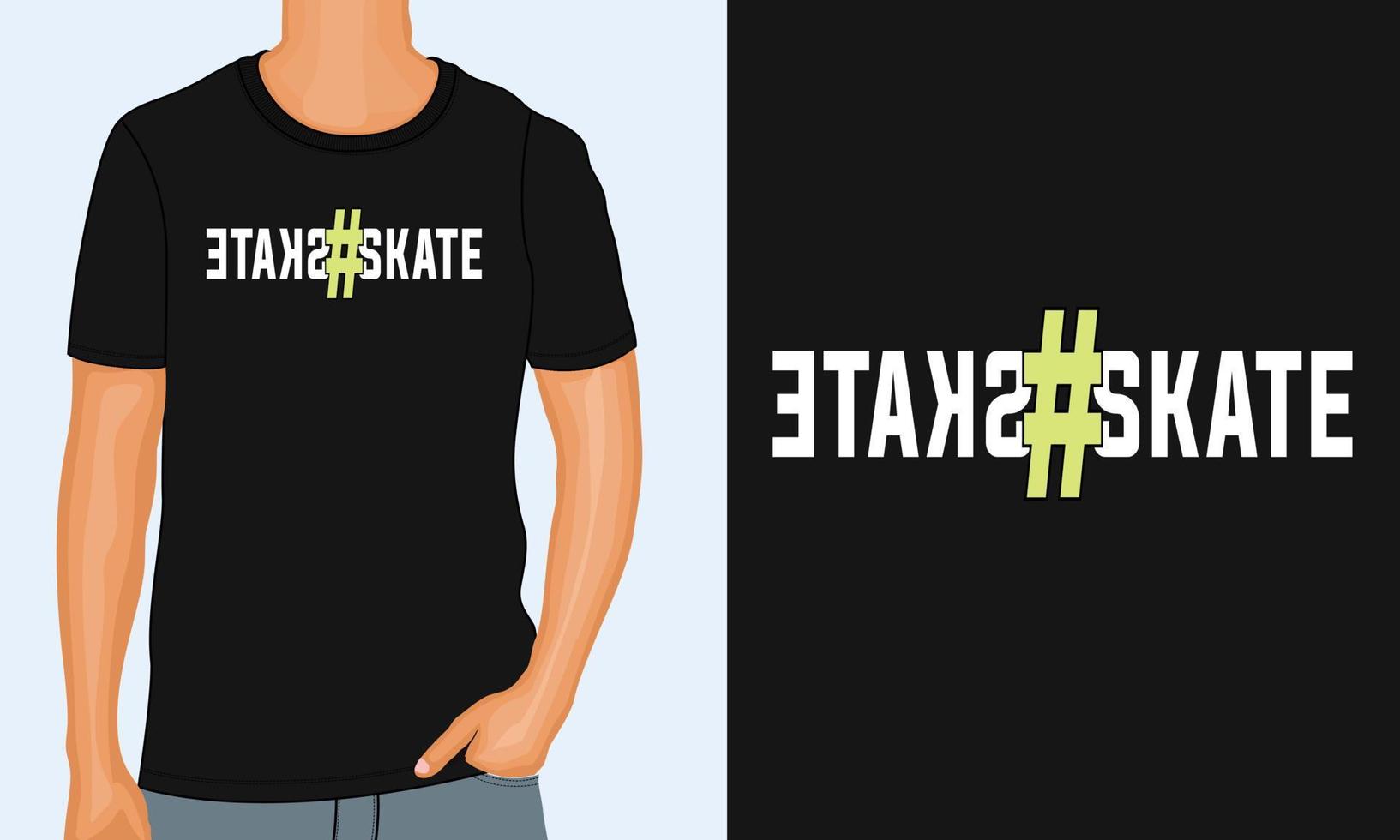 skate typografie text t-shirt brustdruck design fertig zum drucken. vektor