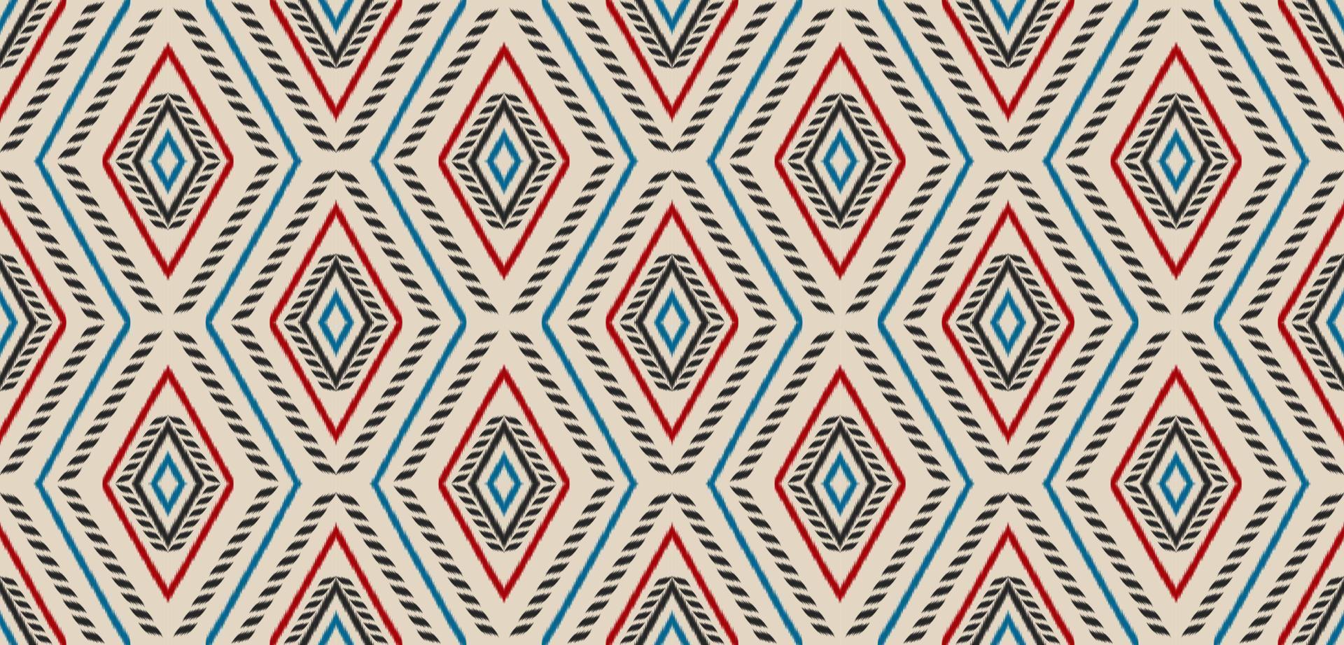 geometrisches ethnisches ikat-nahtloses muster traditionell. Stoff im indischen Stil. vektor