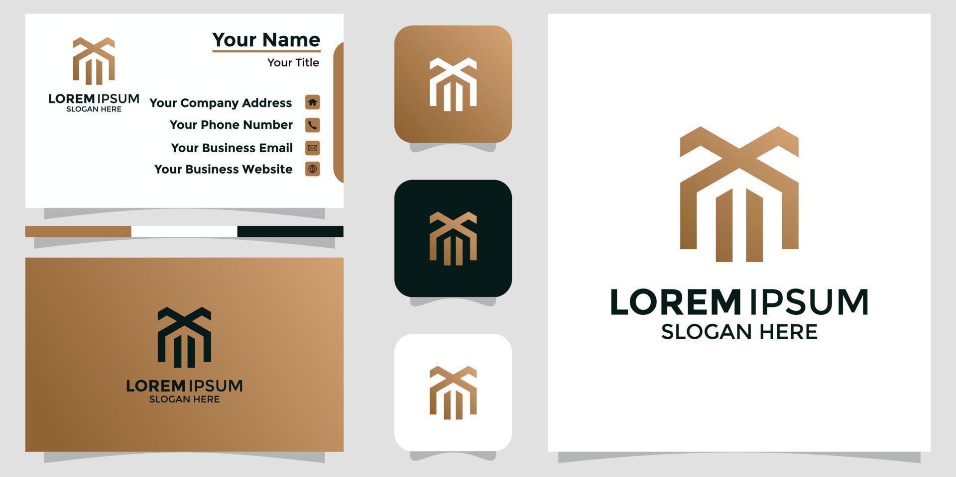 immobiliendesign-logo und branding-karte vektor