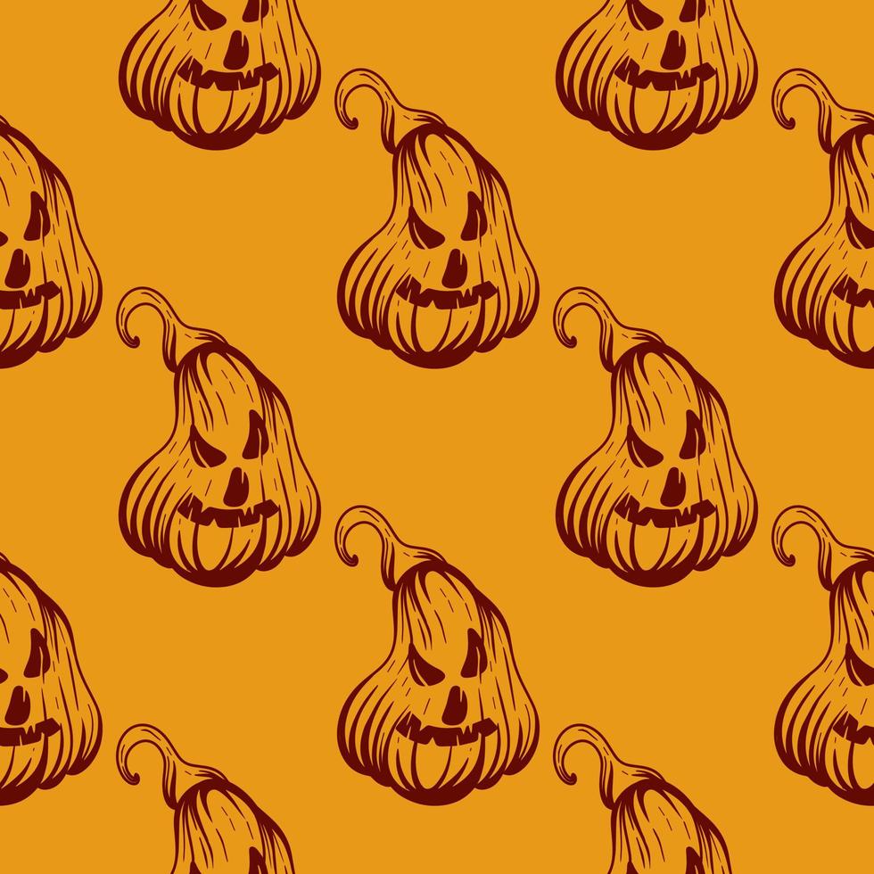 nahtloses Halloween-Muster mit Kürbissen vektor