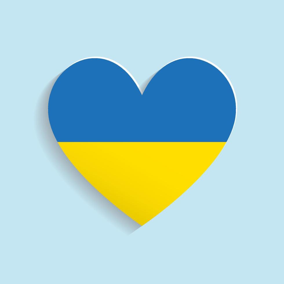 ukrainska flagga i hjärta. papper skära stil. origami, 3d. vektor illustration.