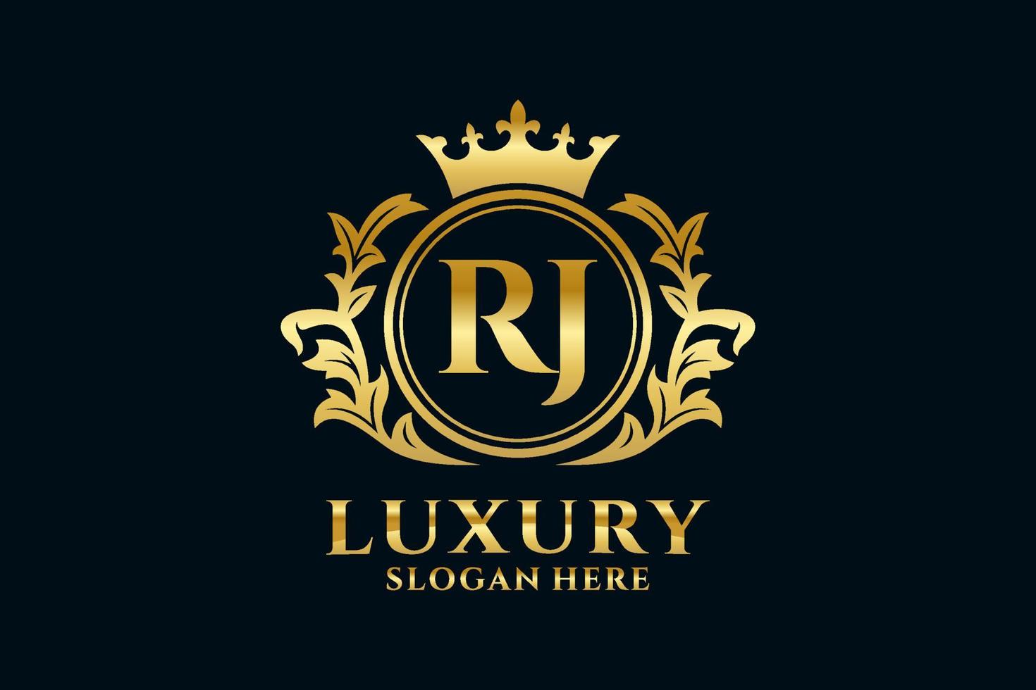 Anfangsrj-Buchstabe Royal Luxury Logo-Vorlage in Vektorgrafiken für luxuriöse Branding-Projekte und andere Vektorillustrationen. vektor