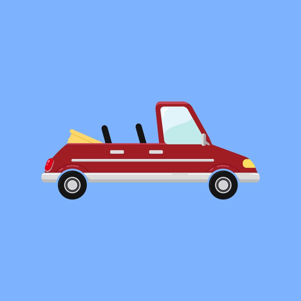 Retro-Cabrio-Auto im lustigen Cartoon-Stil vektor