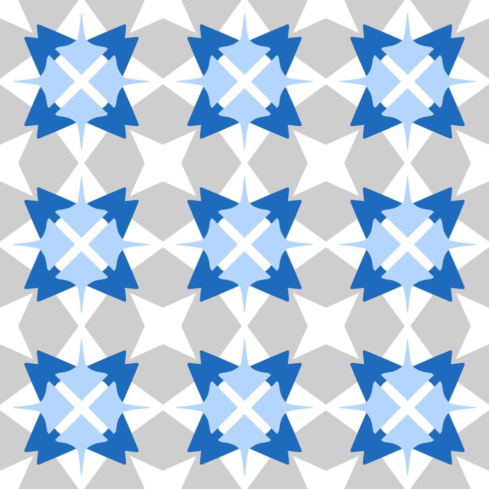 blaues geometrisches nahtloses Muster mit Stammesform. muster im ikat-, azteken-, marokkanischen, thailändischen, luxuriösen arabischen stil. Ideal für Stoffkleidung, Keramik, Tapeten. Vektor-Illustration. vektor