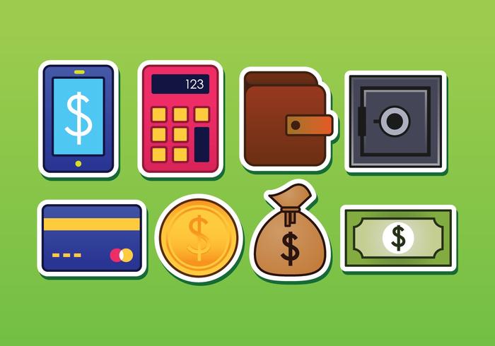 Free Banking Aufkleber Icons vektor