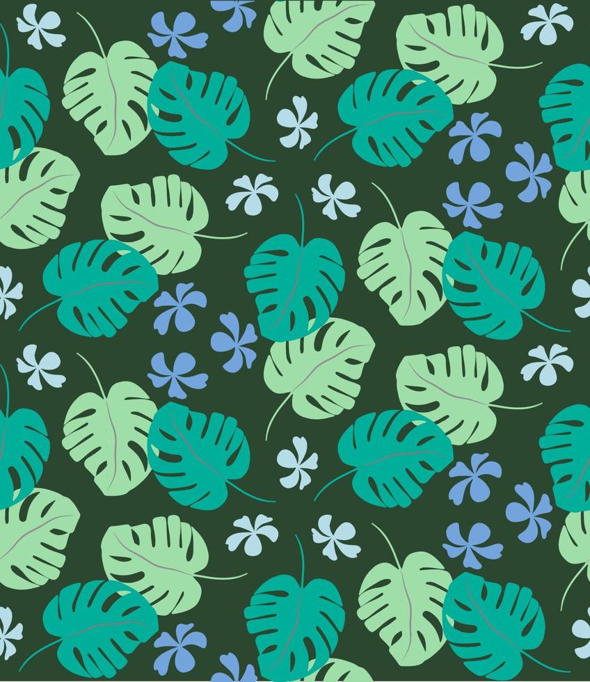 tropisches nahtloses muster mit exotischen palmblättern. tropische Monstera. hawaiianischer Stil. Vektor-Illustration. vektor