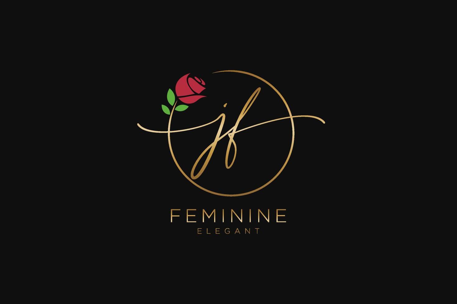 initiales jf feminines logo schönheitsmonogramm und elegantes logodesign, handschriftlogo der ersten unterschrift, hochzeit, mode, blumen und botanik mit kreativer vorlage. vektor
