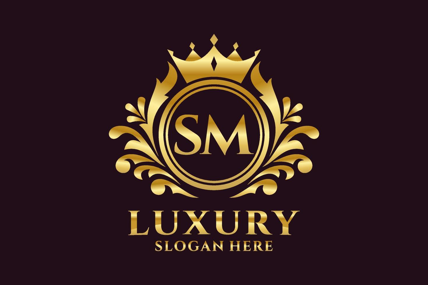 königliche Luxus-Logo-Vorlage mit anfänglichem sm-Buchstaben in Vektorgrafiken für luxuriöse Branding-Projekte und andere Vektorillustrationen. vektor