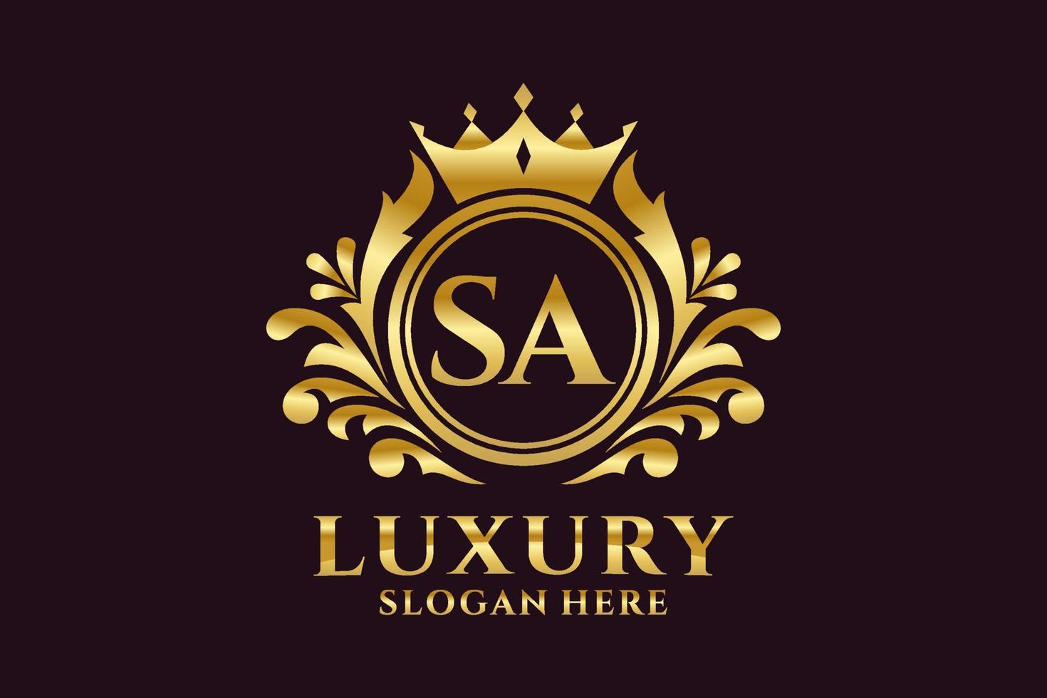 Initial sa Letter Royal Luxury Logo Vorlage in Vektorgrafiken für luxuriöse Branding-Projekte und andere Vektorillustrationen. vektor