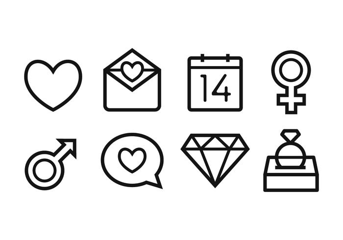 Kostenlose Hochzeit Icon Set vektor
