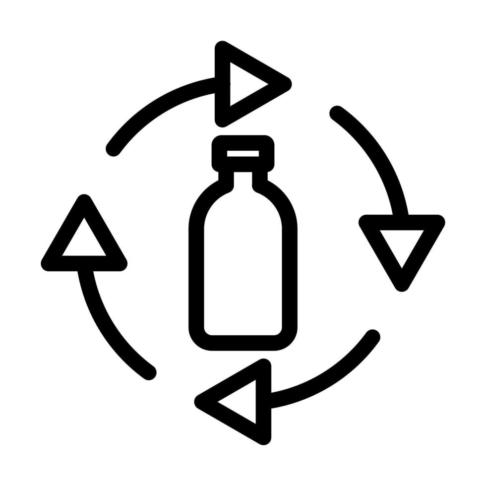 flaska återvinning ikon design vektor