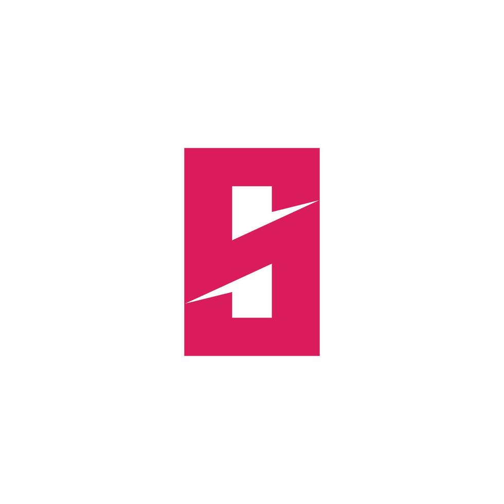brev s enkel fyrkant pilar geometrisk logotyp vektor