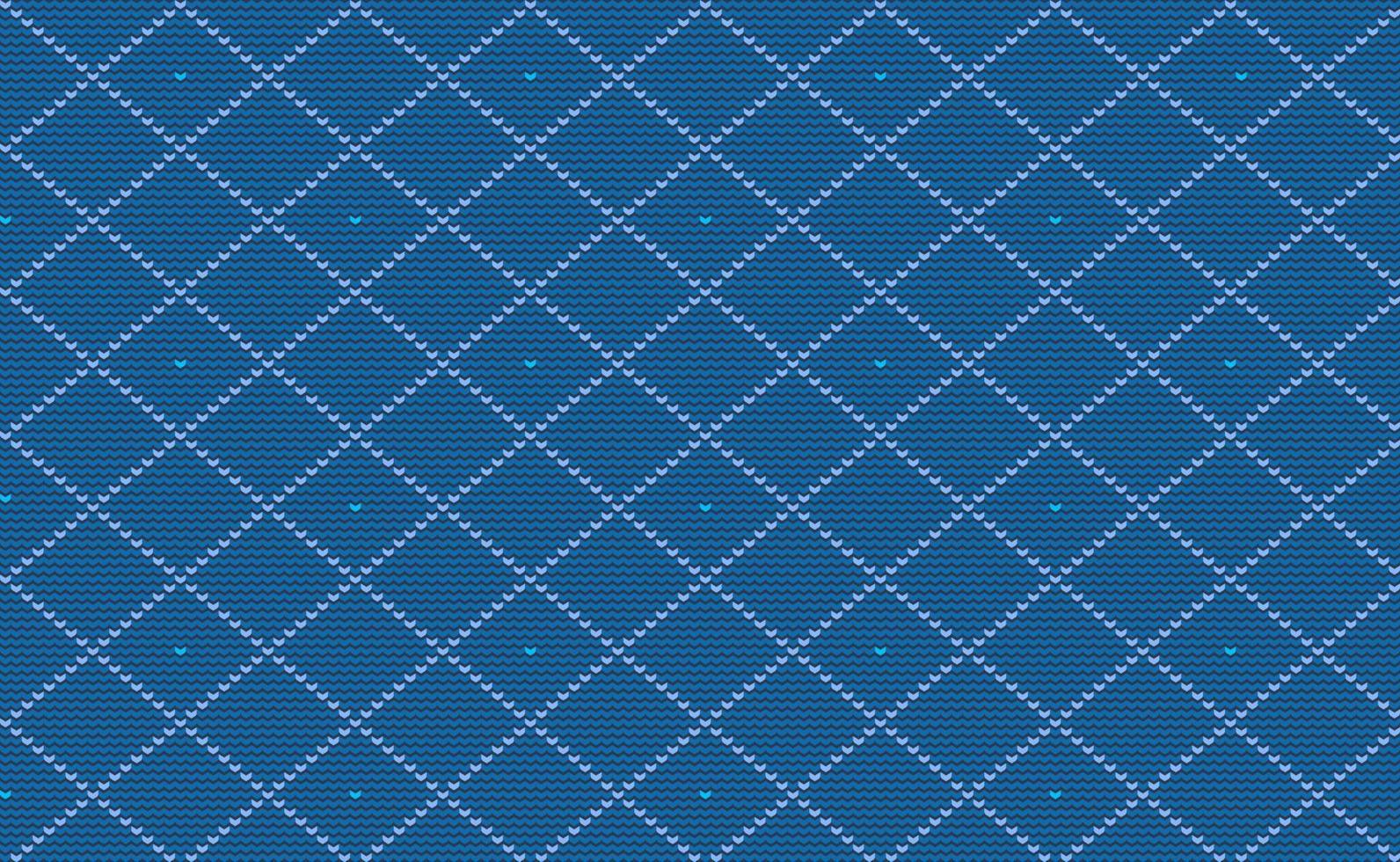 blå stickat mönster vektor, broderi diagonal bakgrund, grafisk dekorativ för skriva ut vektor