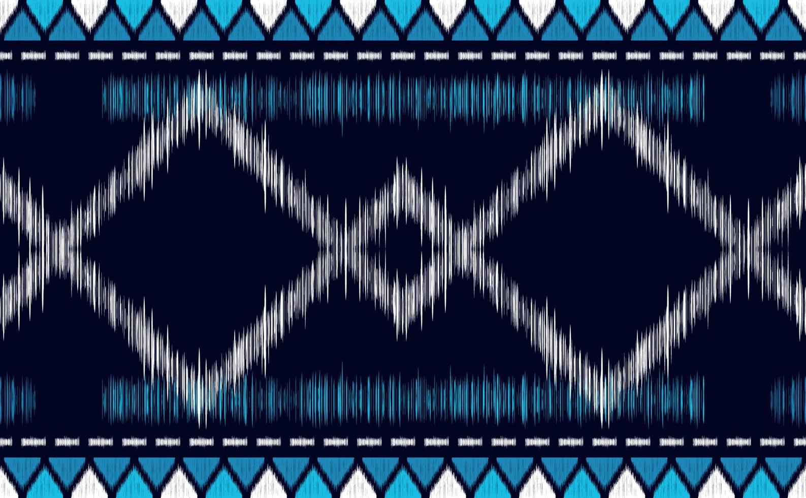 geometrisk etnisk mönster vektor, vit och blå broderi kontinuerlig bakgrund, sicksack- aztec textur design, fyrkant tyg retro för skriva ut vektor