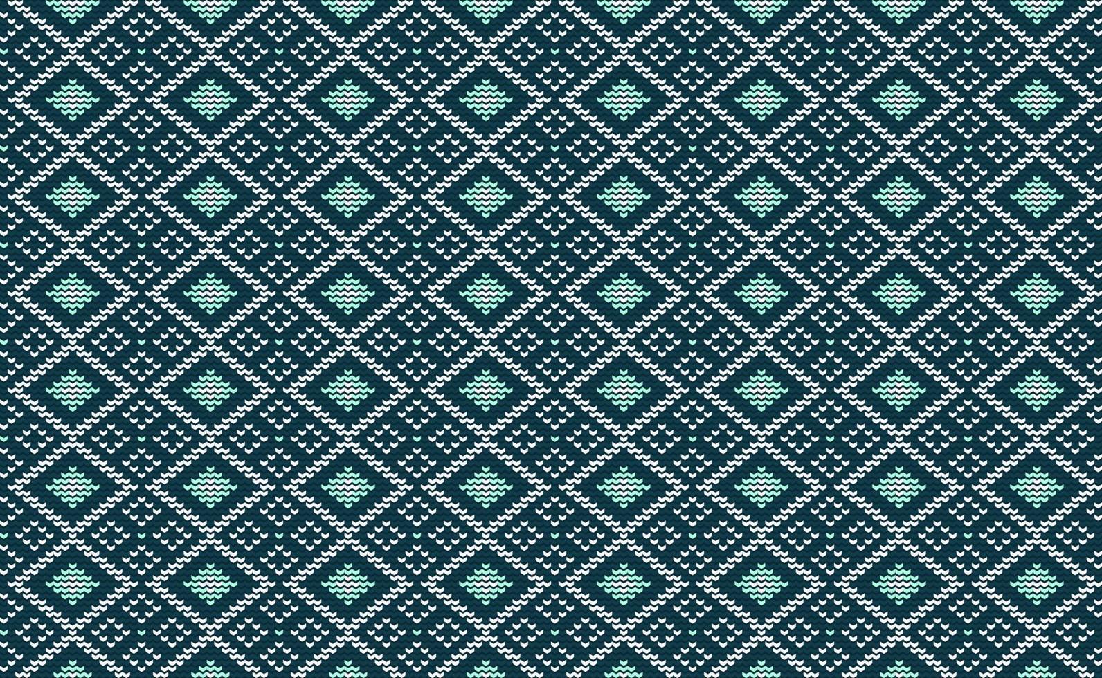 gestrickter Mustervektor, Stickereielementhintergrund, geometrischer diagonaler Jahrgang, endloses Design der Handarbeit vektor