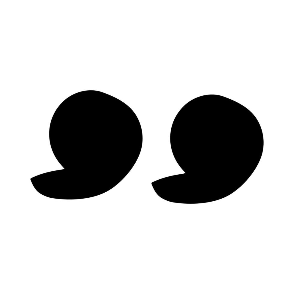 hand dragen Citat ikon. silhuett Citat för text och citat fraser i klotter stil. svart symbol för tala och skrivande. tecken skiss och kommentar eller anmärkning vektor illustration