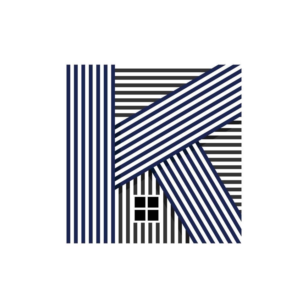 Buchstabe k Immobilien Logo Design Vektor anfänglicher Logostil