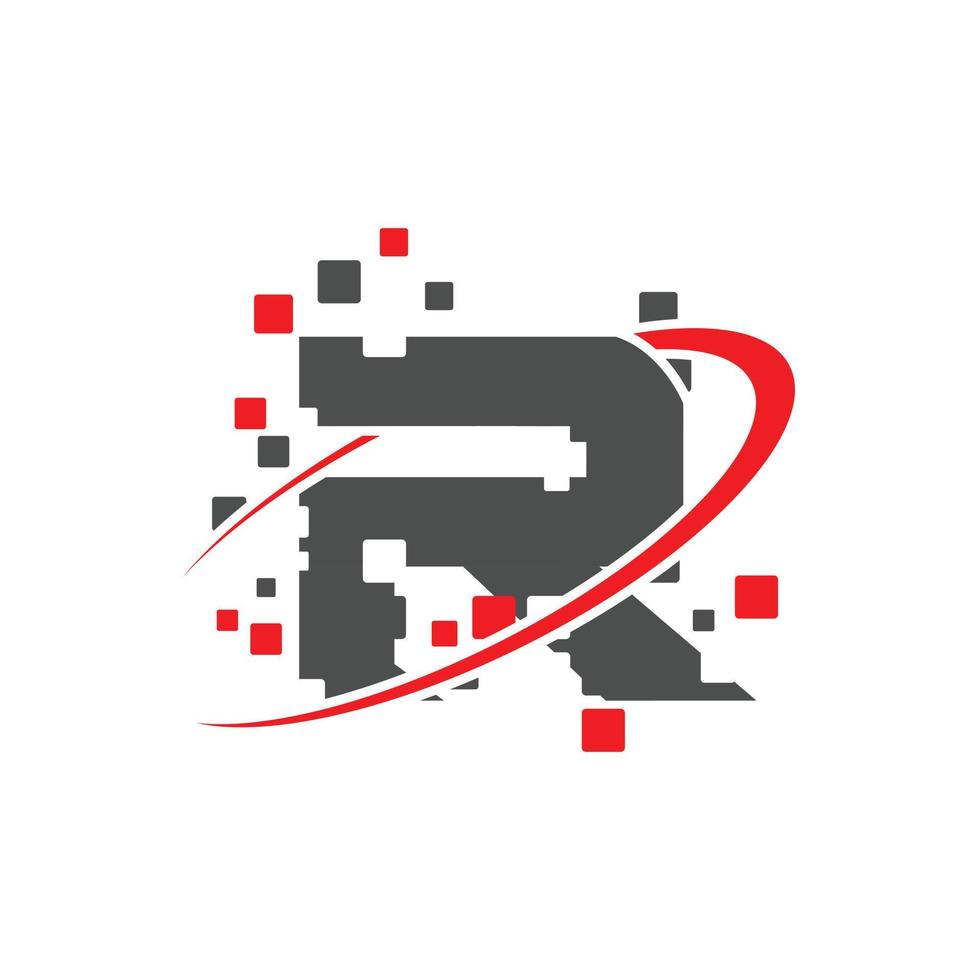 buchstabe r data tech logo designkonzept und idee vektor