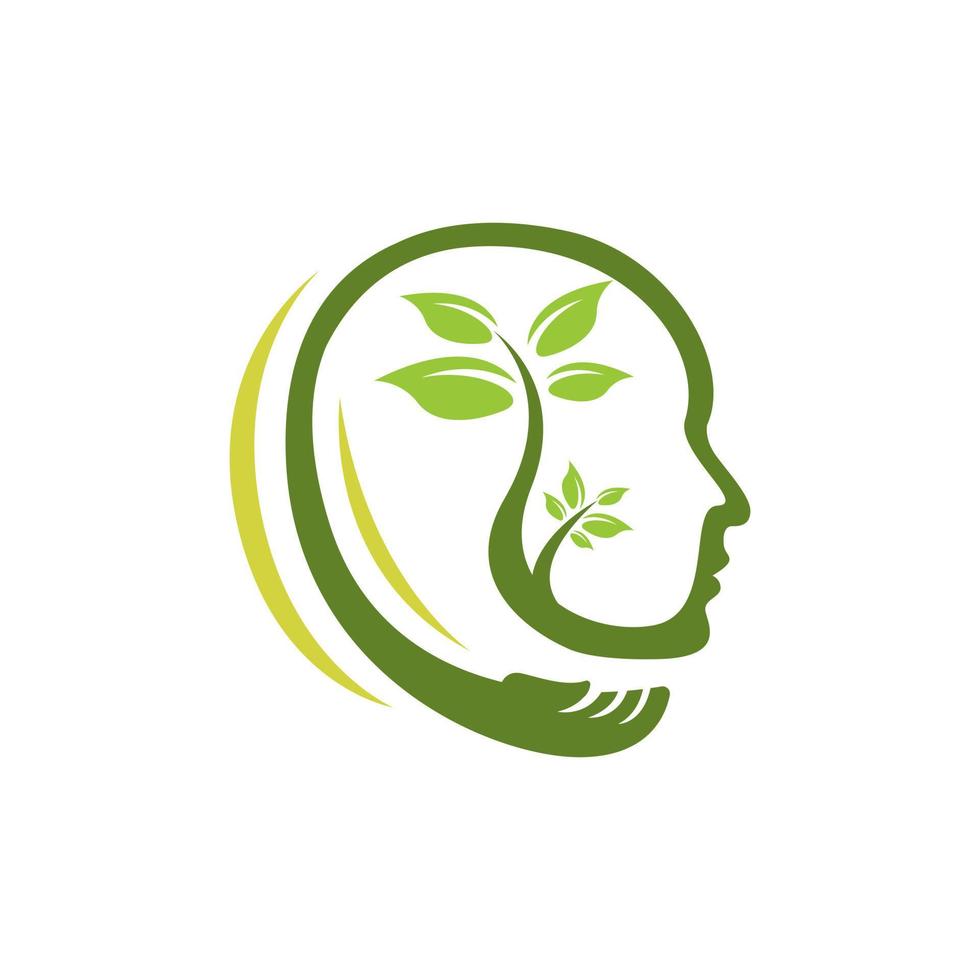 Naturtherapie Geist für Gesundheit Logo-Designs einfach modern vektor