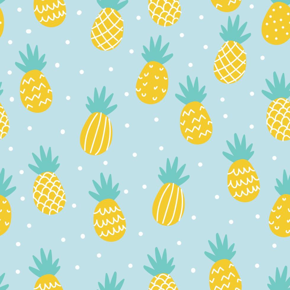 sommarlik sömlös ananas mönster vektor