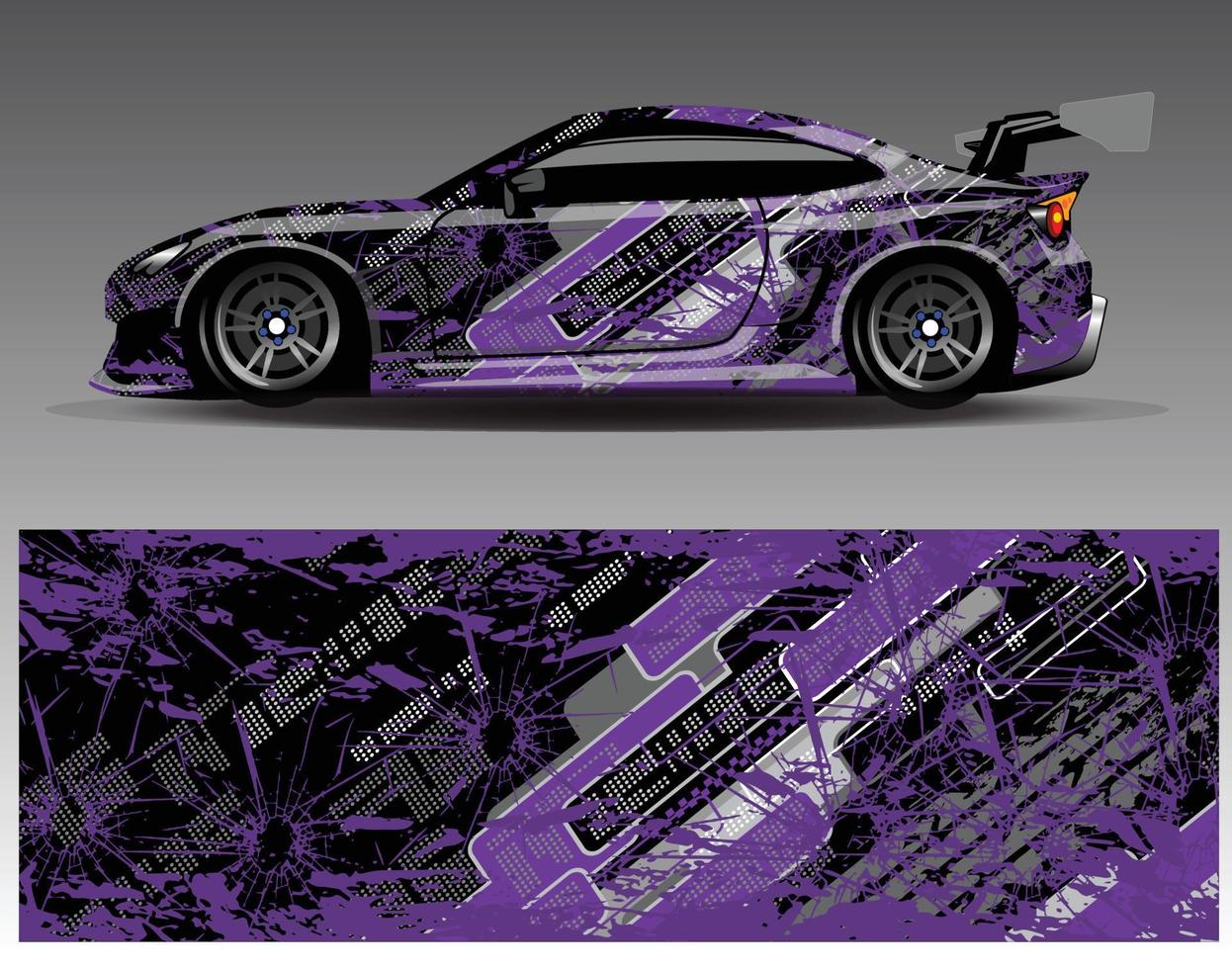 Auto-Wrap-Design-Vektor. grafische abstrakte Streifen-Rennhintergrund-Kit-Designs für Wrap-Fahrzeug-Rennwagen-Rallye-Abenteuer und Lackierungen vektor