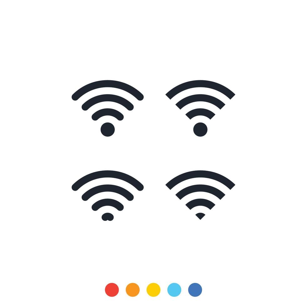 Internet-Signal-Icon-Set, Vektor und Illustration.