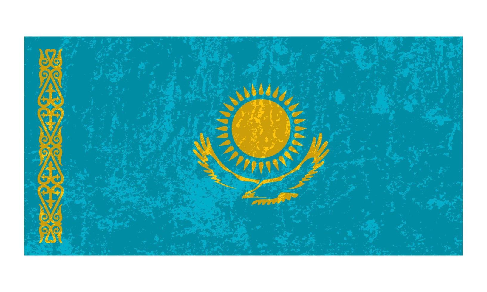 kazakhstan grunge flagga, officiell färger och andel. vektor illustration.