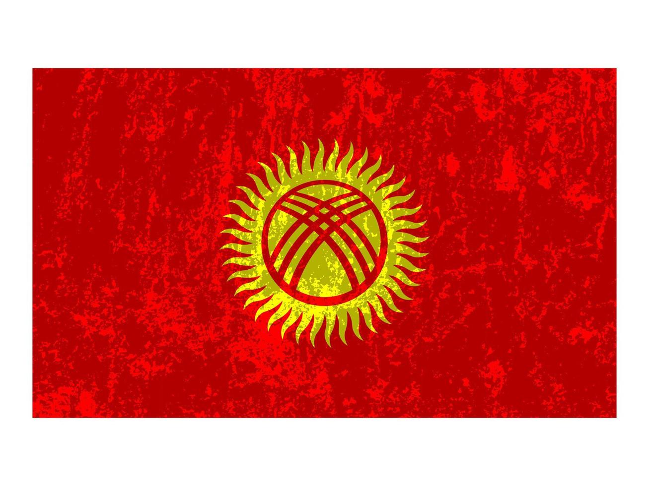 kyrgyzstan grunge flagga, officiell färger och andel. vektor illustration.