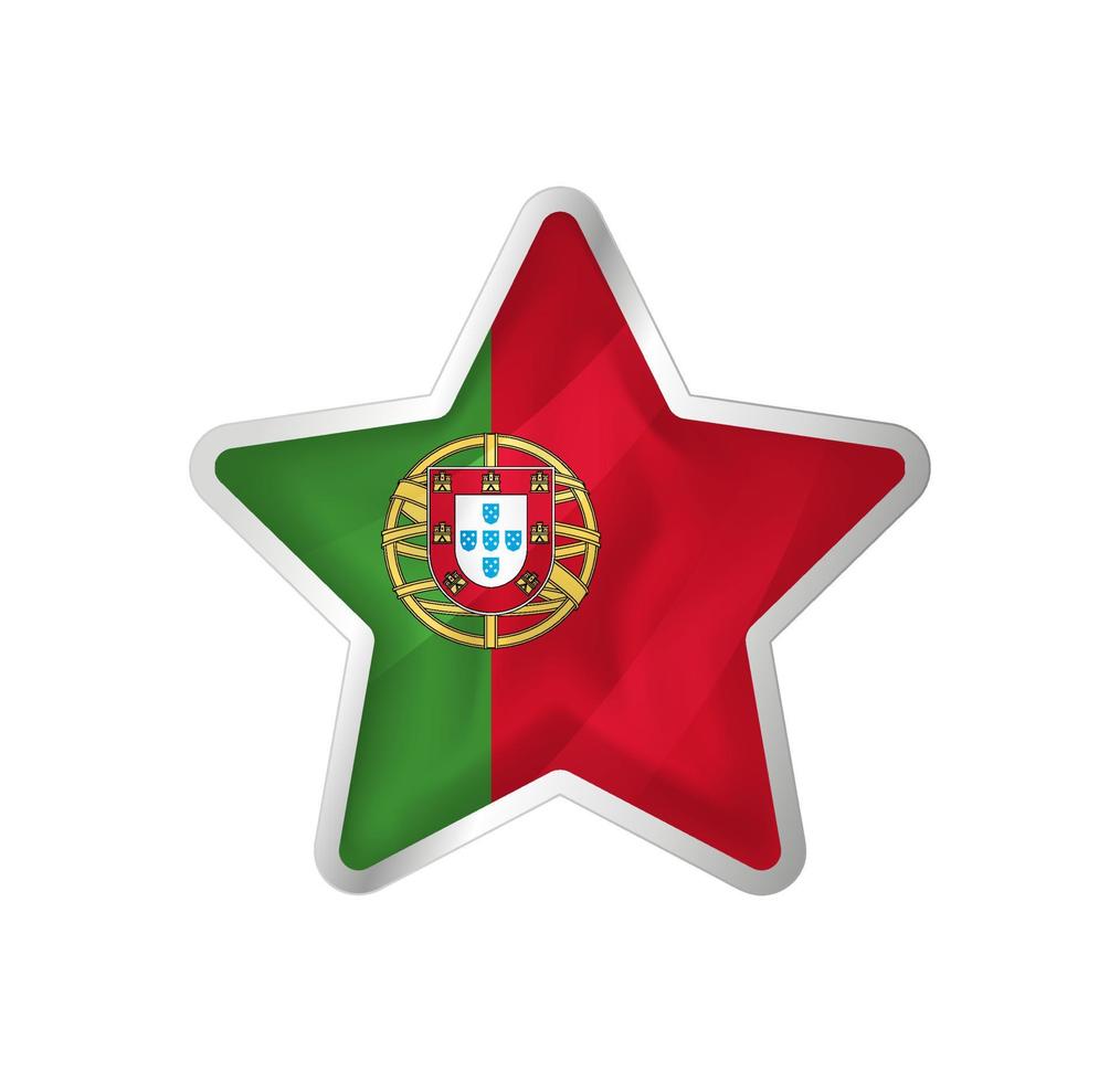 Portugal-Flagge im Stern. Knopfstern und Flaggenvorlage. einfache Bearbeitung und Vektor in Gruppen. Nationalflaggenvektorillustration auf weißem Hintergrund.